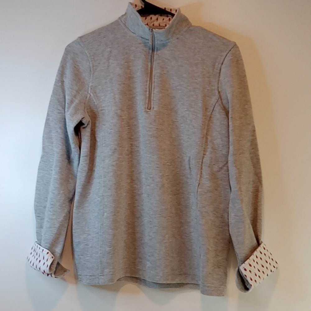 Orvis Sweater 1/4 Zip Pullover Ribbed Top Sweatshirt Women's Sz Med EUC NICE!